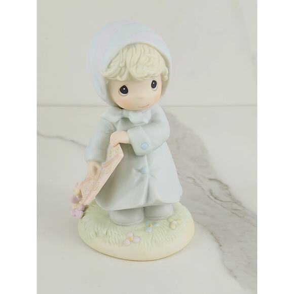 Enesco Precious Moments March Girl w/ Kite 5 1/2" Porcelain Figurine 1989 Taiwan - Picture 3 of 16